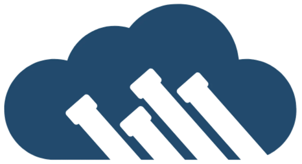 Dark Blue Cloud with four pipes cut out